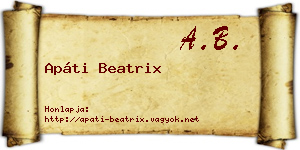 Apáti Beatrix névjegykártya