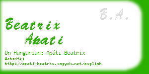 beatrix apati business card